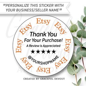 Etsy - 2" (inches) Thank You Round Sticker (96ct.) [GD36-96]